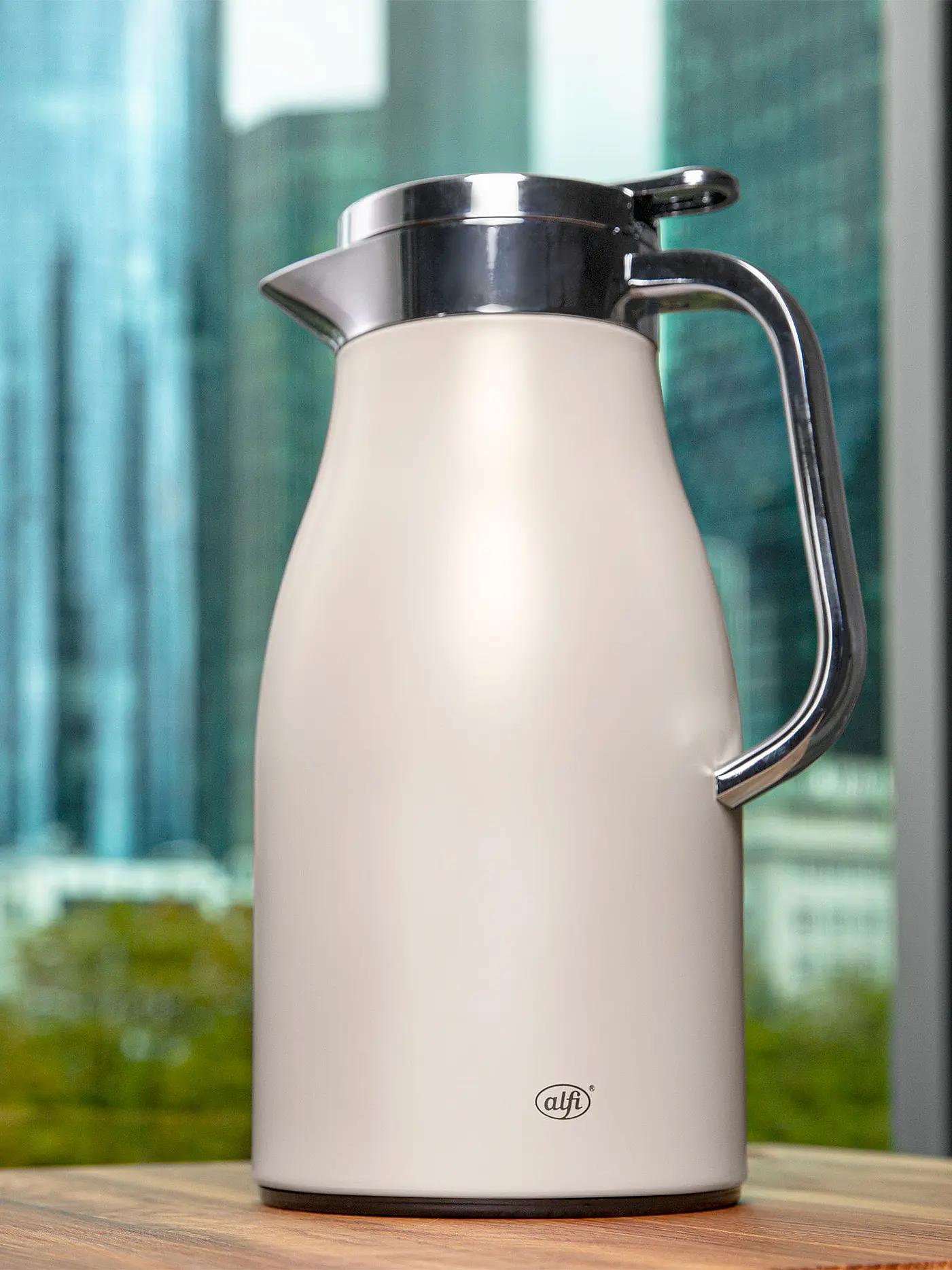 ALFI | Thermoskanne - Isolierkanne 1l SKYLINE Edelstahl Matt | creme
